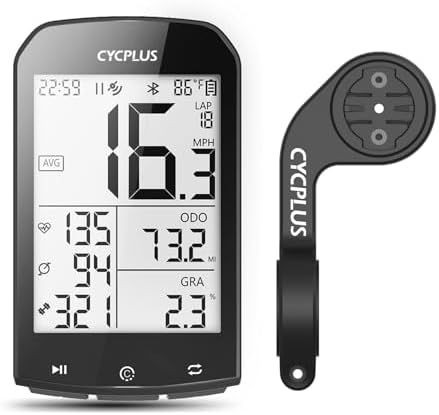 CYCPLUS M1 GPS Fahrradcomputer, Bluetooth & ANT+, 60h Akkulaufzeit | 2,9" LCD Bildschirm, IPX6 wasserdicht, 4 Satelliten GPS, Auto-Hintergrundbeleuchtung, CYCPLUS Fit & Strava