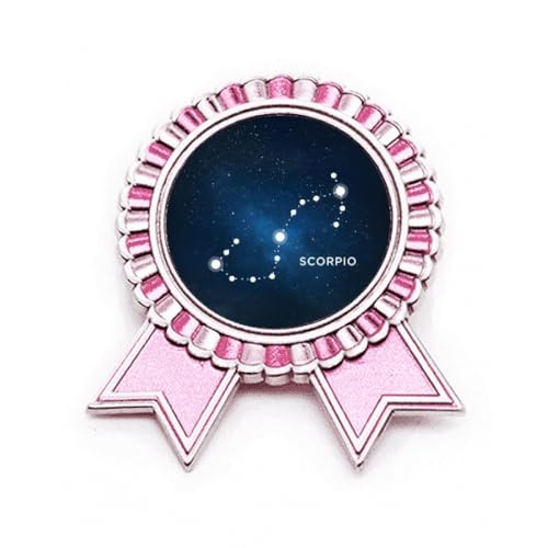 Insigne Scorpion constellation broche pin zodiaque métal rose