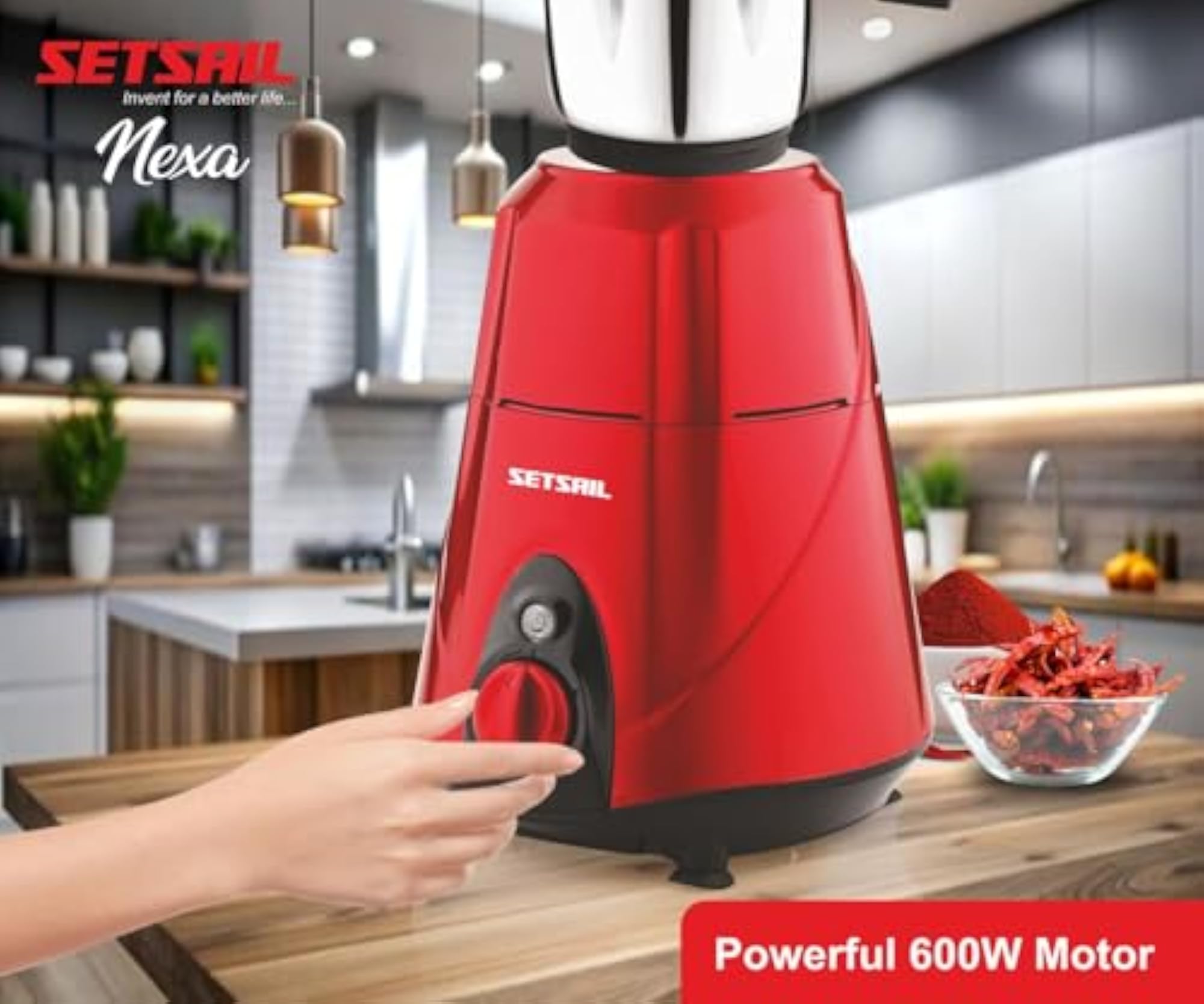 Mixer Juicer Grinder with 4 Jars for Smoothies, 600 Watt