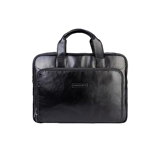 Pasta executiva masculina em couro Vitor - Preto