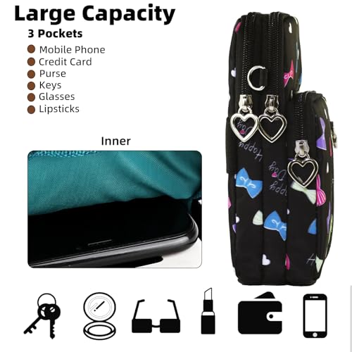 Image of JANKS Small Crossbody Bag for Women - Mini Phone Purses with Crossbody Strap and Wallet - Nylon Arm Bag