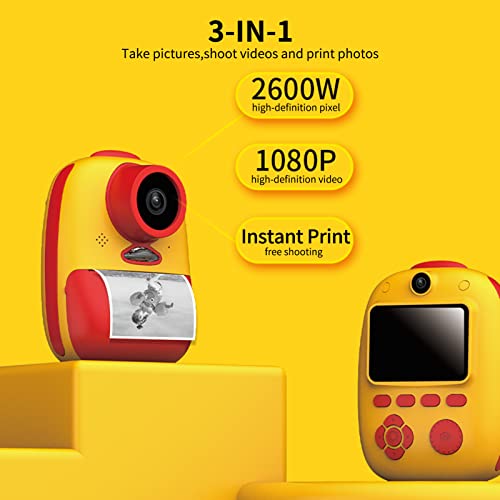 Yuventoo D10 Câmera instantânea impressora fotográfica 1080P HD Mini câmera digital para crianças co