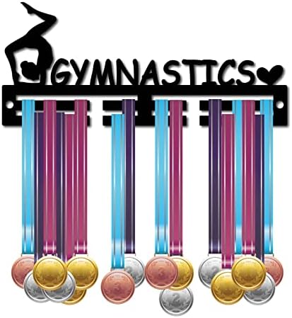 CREATCABIN Acrylic Medal Holder Never Give Up Medal Holder Display Stand Wall Mount Hanger Hanging for Home Badge 2 Lines Athletes Medalist Running Soccer Gymnastics Over 20 Medals