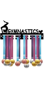 Présentoir à Médailles Gymnastique Noir - Support Métal Robuste 29x13cm Pour Afficher Fièrement Vos Succès Sportifs