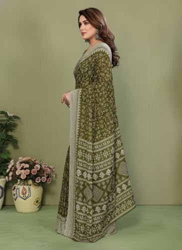 Image of Yashika Women's Georgette Saree with Blouse Piece for Traditional Ethinic Wear Sari