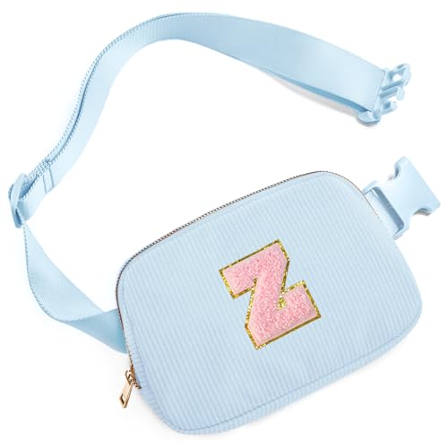 Image of Gitus Birthday Gifts for 10 11 12 13 14 15 16 Year Old Girls Personalized Gifts for Women Initial Fanny Pack Crossbody Bag Belt Bag Cute Preppy Stuff for Teen Girls Teenage Girl Gifts (Icing Blue-Z)
