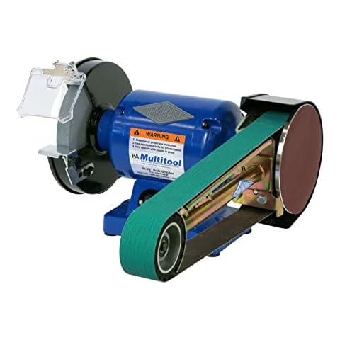 Multitool 2" x 48", 1 hp Industrial Belt Grinder, 8" Bench Grinder with Multitool Grinders Belt Attachment Cover