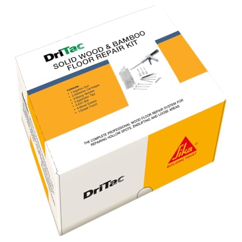 Sika DriTac - Floor Repair Adhesive - SW-1 Solid Wood and Bamboo Floor Repair kit - White - Corrects voids and Popping Wood Conditions - Full kit