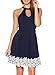 Fantaist Women's Halter Neck Backless Patchwork Floral Lace Homecoming Dress (8, Royal Blue)