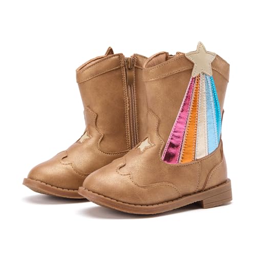 BMCiTYBM Toddler Girls Cowgirl Cowboy Western Boots Brown Size 10 Toddler