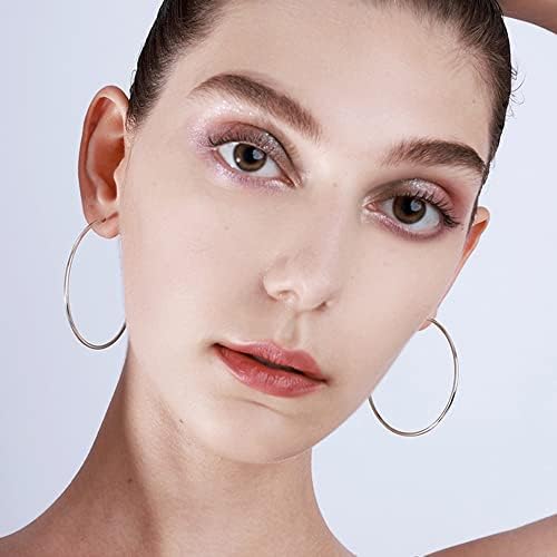 S925 Sterling Silver Large Hoop Earrings Circle Endless Dainty Huggie Big Hoops Earring Hypoallergenic for Women Girls Christmas Fashion Gifts 80mm