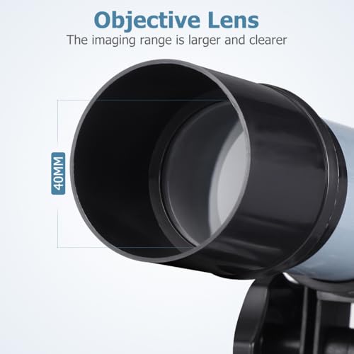 Image of ULTECHNOVO Telescope for Kids Beginners Adults, Aperture Refractor Telescopes for Astronomy Beginners, Portable Travel Telescope with Tripod, Astronomy Gifts for Kids Silver