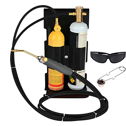 Propane Oxygen Torch Kit Compatible With Blue-Fire, Map-P Gas Torch With Cylinders Metal Stand For Soldering, Welding, Heating, Oxy Propane Heat Torch Kit #TOP18