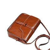 Greatangle-UK Vintage Femmes Sac en Cuir PU bandoulière Sac à bandoulière Couleur Unie Femme Messenger Sac Petit Sac carré Sac de Voyage décontracté