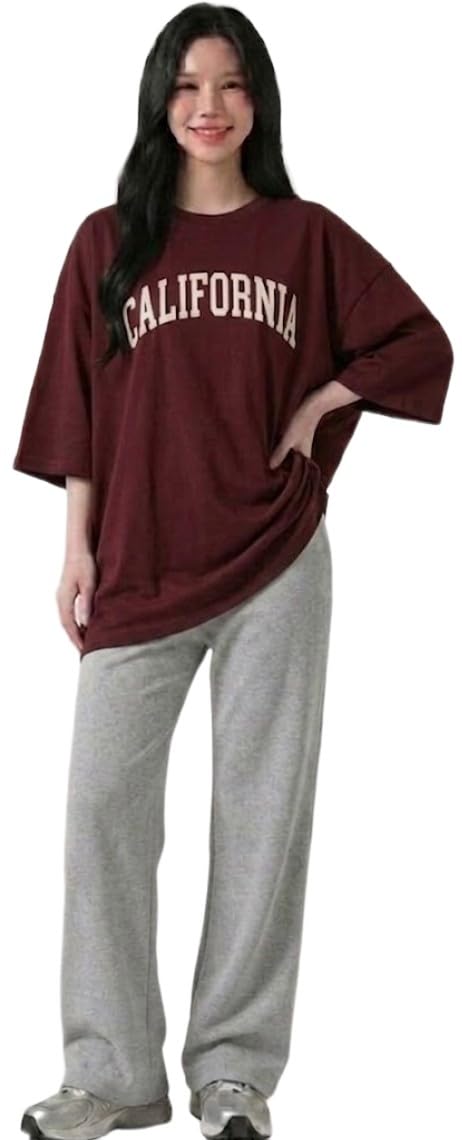 ayvina Women Oversized T-Shirt and Lower Set TrackSuit for Women | Oversize Baggy Loose Fit T-Shirt with Joggers Track Pants |Printed Oversize Top with Lower Combo Set-picture-46