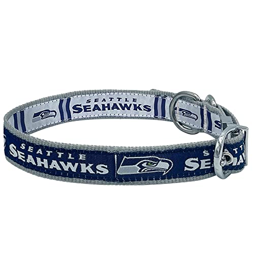Pets First Seattle Seahawks Reversible NFL Dog Collar Size Medium, Premium Two-Sided Pet Collar with Your Favorite NFL Team!