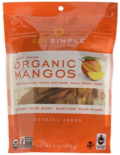 Sol Simple Dried Mango, 6 Ounce #TOP21