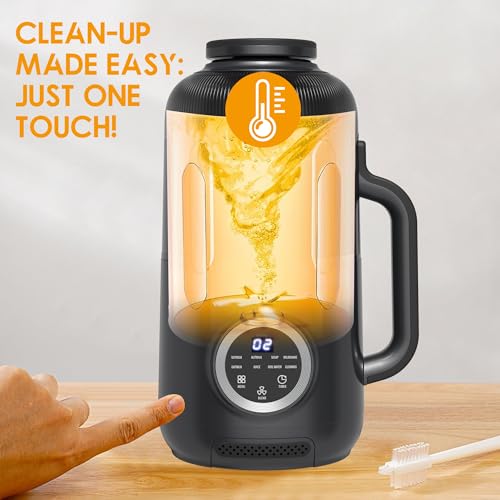 10-in-1 Nut Milk Maker, 40oz Almond Milk Machine for Homemade Plant-Based Milk, Oat, Soybean, Coconut milk, Soy Bean Milk Machine with Delay Start/Auto-Clean/Boil Water/Keep Warm, Black by Ter - Image 6