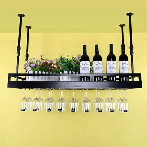 Armoire à vin industrielle de plafond en métal noir avec hauteur réglable