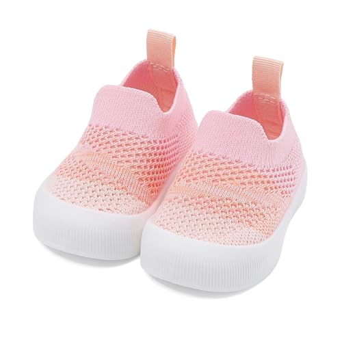 Cheerful Mario 0-3 Ans Chaussures Bebe Garcon Fille Chaussures Bebe Premier Pas Doux et Respirant Confortable Rose-C 12-18 Mois