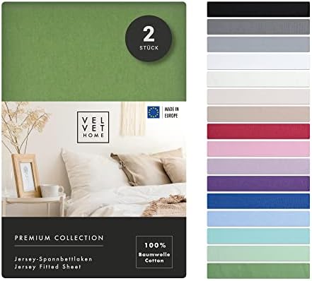 VelvetHome Dziecięce Prześcieradło z gumką 60x120cm | 100% Bawełna czesana | Made in EU | 165gsm | Prześcieradło 60x120 | na łóżeczko dziecięce 60x120 | Jakość Premium | Piękne Kolory