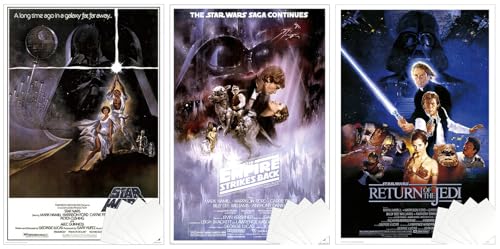 Star Wars: Episode IV, V & VI - 3 Piece Movie Poster Set (Reguar Styles) (Size 24" x 36" each) (Unframed Posters & Strips)