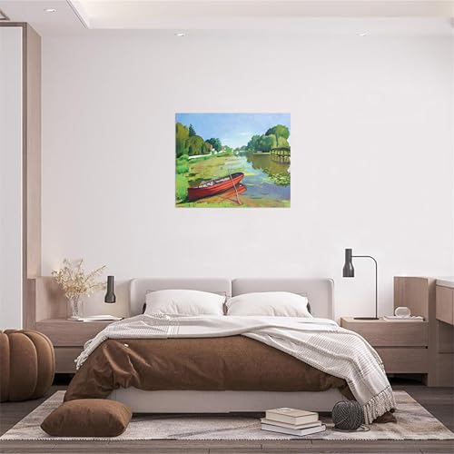 Impression sur Toile Albert Marquet Bateau Rouge 95x80cm