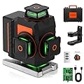 DEERFO 16 Line Laser Level 4x360° Ultra-Bright Green Beam 4D Self-Leveling Laser Level with Remote & 5200mAh Battery, High Accuracy ±1/16