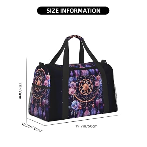 Purple Dream Catcher Duffle Bag Foldable Travel Tote Bag Carry On Large Weekender Overnight Bags Waterproof Gym Bag For Women Men4