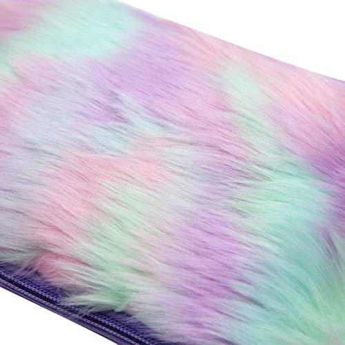 Kids Girls Fluffy Crossbody Purse Fuzzy Bag Plush Tie Dye Rainbow Shoulder Bag Handbag Wallet #TOP2
