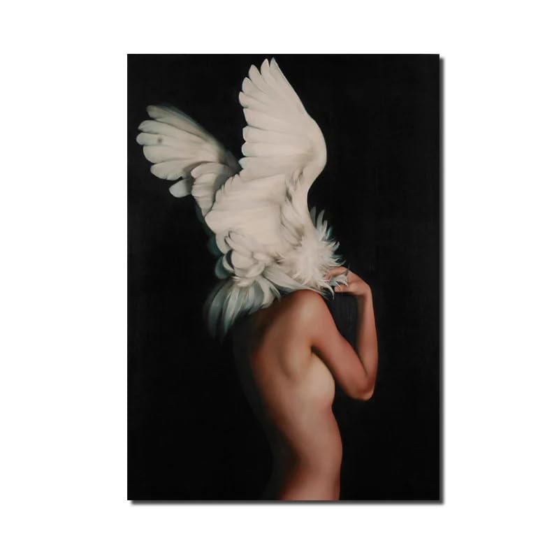 HUNNY Decoracion Pared Dormitorio Cuadros Decoracion Salon Grandes Cuadros Murales para Salón Niña con Alas de Ángel Cuadros Decorativos Modernos Cuadros de Pared Cuadros Decorativos Modernos