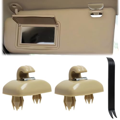 Yenblow 2015 Q5 Sun Visor Clip Replacement Compatible with Audi, Sunvisor Inner Clips for A1 A3 A4 A5 A6 Q3 Q5 S3 S4 S5 TT, ABS Construction Interior Sunscreen Holder Hook, OEM #8U0857562A (Beige)