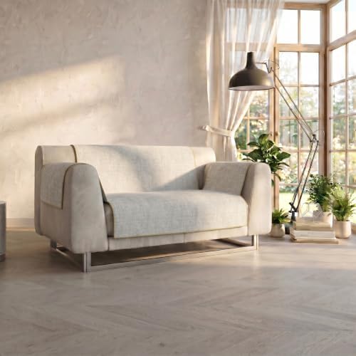 Copridivano Antiscivolo Comfort Made in Italy – Copridivano 2 Posti con Braccioli, Seduta 125 cm, Salvadivano con Fondo in Gomma Antiscivolo