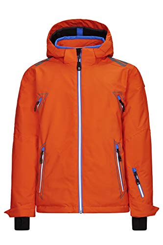 Killtec Dalyn Jr - Chaqueta de esquí para niño con Capucha Desmontable y paranieves, otoño/Invierno, Infantil, Color Naranja Oscuro, tamaño 164