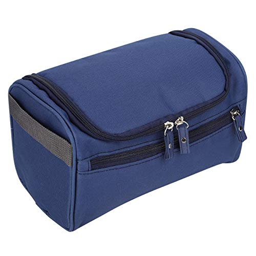 Preisvergleich Produktbild Reiseaufbewahrungstasche, Aufbewahrungstasche für Rasierer, Professionelle Rasierer Reise Etui mit Aufhängehaken Kapazität Make Up Organizer Tasche für Rasierapparat / Shampoo / Handtuch (Dunkelblau)