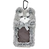 [Stream] パスケース Tino ふわもこアニマル リール付き ぬいぐるみ 定期入れ カラビナ付き キーホルダー 通学 通勤 ICカードケース シュナウザー TY041-E