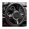 Car Steering Wheel Cover, 15 inch Carbon Fiber Microfiber Leather Elastic Steering Wheel Protector, Breathable Anti-Slip Comfortable Steering Wheel Covers for Most Cars (Black)