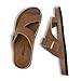Pinpochyaw Women's Comfort Slide Sandals flip-flops Cork Footbed sandals Adjustable Buckle Indoor Outdoor Sandals (brown, Adult, Women, 9, Numeric, US Footwear Size System, Medium)
