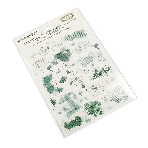 49 AND MARKET Lagoon Essential Textblends Rub-Ons 15,2 x 20,3 cm, pacote com 2