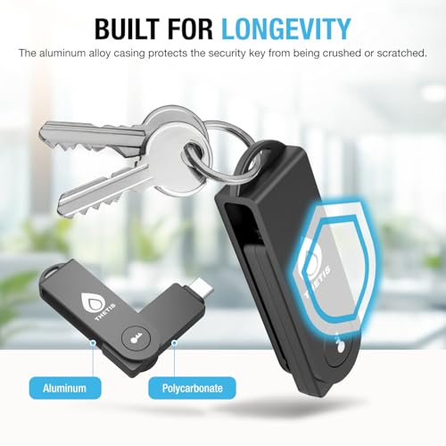Thetis Pro-C FIDO2 Security Key Passkey Device z USB C i NFC, TOTP/HOTP Authenticator APP, FIDO 2.0 Two Factor Authentication 2FA MFA, współpracuje z systemami Windows/macOS/Linux/Gmail/Facebook