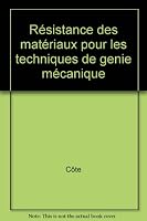 Résistance des matériaux pour les techniques du génie mécanique 2894430507 Book Cover