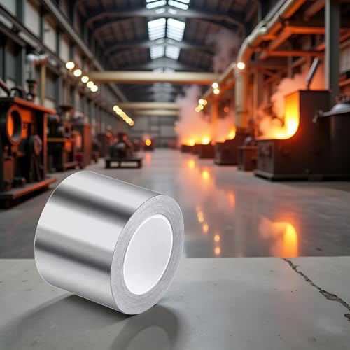 Image of Sliver Aluminum Foil Tapes High Temperature,Premium Silver Aluminum Tape, Foil Tapes,Heavy Duty Duct Tape for Heat Insulation, HVAC, Dryer Vents, Wrap Pipe Duct Tape