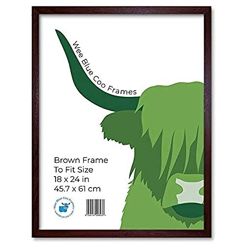 18x24 Brown Wooden Picture Frame 18 x 24 Inch (45.7 x 61 cm) Acrylic Safety 'Glass' Photo Frame