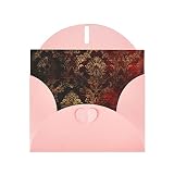 QQLADY Golden Damask Greeting Cards with Envelopes Blank Birthday Card Mother's Day Card Wedding Tha