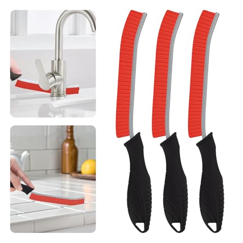 SXhyf Brosse de nettoyage des coins durs, brosse à joints, brosse Pureclean, brosse de nettoyage des coins, brosse de nettoyage utilisée pour le nettoyage familial, la cuisine, la salle de bain (rouge