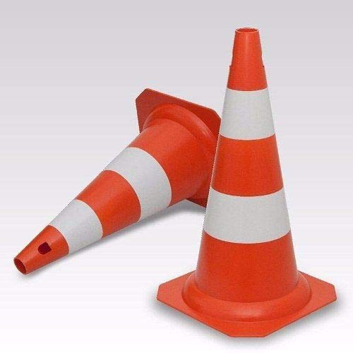 Kit 2 Cone Sinalização Rígido Plt 50cm De Trânsito