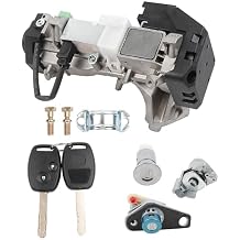 Dasbecan Ignition Switch Lock Cylinder Assembly Compatible with Honda Accord 2008-2011 CRV 2007-2010 FIT 2009-2011 Odyssey 2009-2011 Civic 2006-2011 Replce# 06350-SAA-G30, Chip ID46 Immobilizer Keys