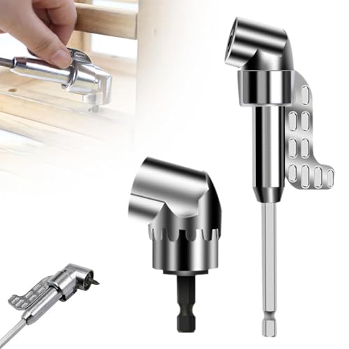 Yamobi Juego de 2 destornilladores angulares, accesorio de ángulo de 90 grados para destornillador inalámbrico, accesorio de taladro angular de 1/4 pulgadas para destornillador inalámbrico, engranaje
