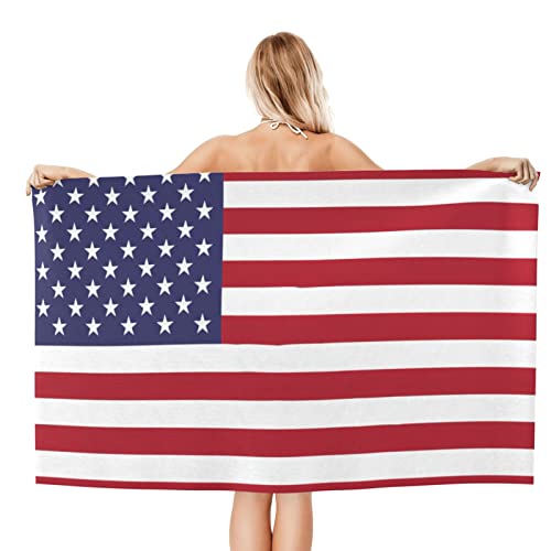 Ujalxwe American Flag Fashion Beach Towel Highly Absorbent & Quick Dry Travel Beach Towels Lightweight Super Soft Gifts #TOP1