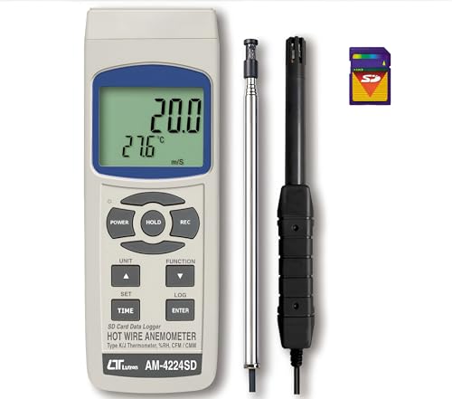 i-POOK HOT WIRE ANEMOMETER AM-4224SD air velocity, air flow, humidity, dew point, and temperature measurement Equipped with RS232/USB with Real-Time Data Logging made in Taiwan